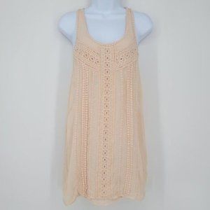 Zara Boho Crochet Festival Shift Dress Sz S